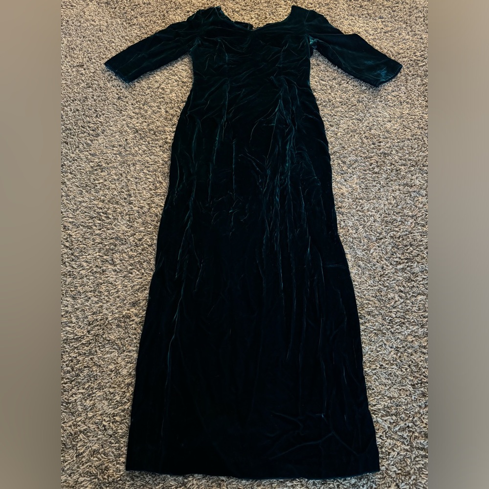 Vintage Velvet Green Dress